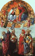BOTTICELLI, Sandro The Coronation of the Virgin (San Marco Altarpiece) gfh oil on canvas